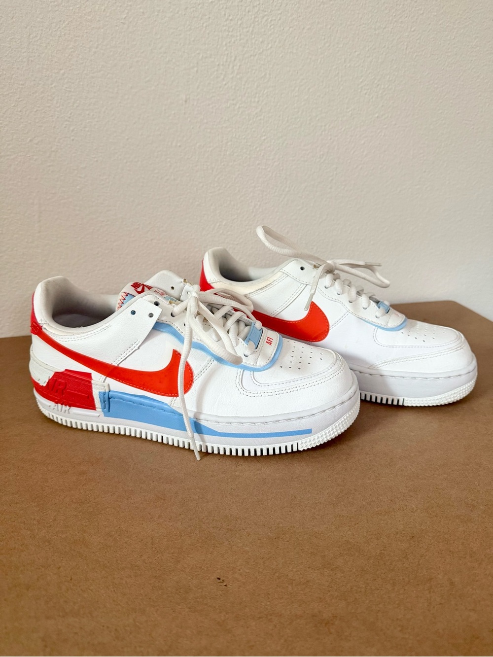 Nike Air Force 1 Shadow SE with Orange and Light Blue Accents
